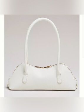 BCBGeneration Cream Leather Shoulder with Dual Top Handles, East West Bag NWOT